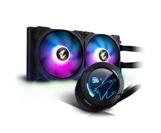 GIGABYTE AORUS WATERFORCE X 280 viskas viename skysčių aušintuvas su apskritu LCD Ekranas RGB Fusion 2.0 Triple 140mm ARGB