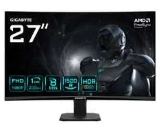 „GIGABYTE GS27FCA“, 27 colių įstrižainės lenktas „Full HD“ monitorius, 200 Hz, VA panelė, adaptyvioji sinchronizacija