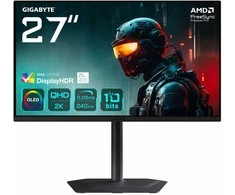 GIGABYTE MO27Q2 27" OLED QHD Gaming Monitorius - 2560 x 1440, 240Hz, 0.03ms, 250 cd/m², Ekranas HDR True Juodas 400, HDMI 2.1, Displayport 1.4