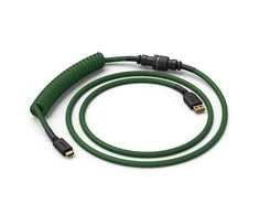 Glorious Coiled Cable susuktas klaviatūros laidas Forest Žalias, USB-C į USB-A – 1,37m, žalios spalvos