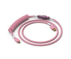 Glorious Coiled Cable susuktas klaviatūros laidas Prism Rožinė, USB-C į USB-A – 1,37m, rožinės spalvos
