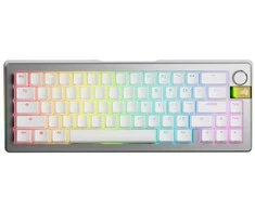 Glorious GMMK 3 Pro HE belaidė 65 % Custom žaidimų klaviatūra – Pre-Built, ANSI US išdėstymas, Fox HE Switches, sidabro spalvos