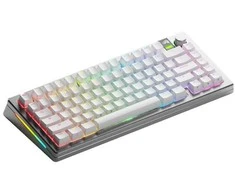 „Glorious GMMK 3 Pro Wireless“ 75 % pritaikyta žaidimų klaviatūra – iš anksto surinkta, ANSI (JAV), „Fox Switches“, sidabrinis