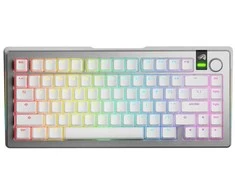 „Glorious GMMK 3 Pro Wireless“ 75 % pritaikyta žaidimų klaviatūra – iš anksto surinkta, ANSI (JAV), „Fox Switches“, sidabrinis
