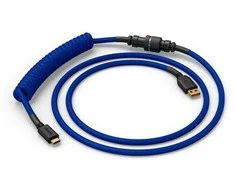 Klaviatūra Glorious GMMK Coiled Cable susuktas klaviatūros laidas Cobalt Mėlyna, USB-C į USB-A – mėlynos ir juodos spalvos
