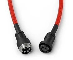 Klaviatūra Glorious GMMK Coiled Cable susuktas klaviatūros laidas Crimson Raudona, USB-C į USB-A – raudonos ir juodos spalvos