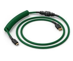 Klaviatūra Glorious GMMK Coiled Cable susuktas klaviatūros laidas Forest Žalias, USB-C į USB-A – žalios ir juodos spalvos