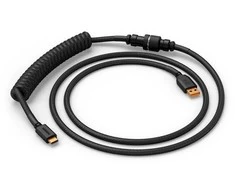 Klaviatūra Glorious GMMK Coiled Cable susuktas klaviatūros laidas Phantom Juodas, USB-C į USB-A – juodos spalvos