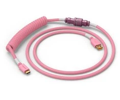 Klaviatūra Glorious GMMK Coiled Cable susuktas klaviatūros laidas Pixel Rožinė, USB-C į USB-A – rožinės spalvos