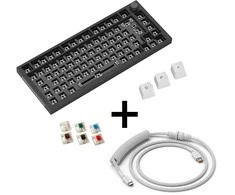 Glorious GMMK Pro Baltas on Juodas Klaviatūra žaidimams, GPBT-Keycaps, Gateron Clear Switches - inkl. Coiled Cable