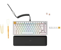 Klaviatūra Glorious GMMK Pro mechaninė klaviatūra, 75% - Pre-built, ISO UK-išdėstymas - balta (GLO-GMMK-P75-FOX-ISO-W-UK)