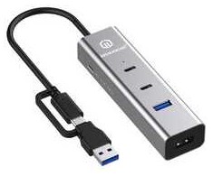 HUB USB Graugear GRAUGEAR 4 Port USB HUB + PD 2xC+2xA USB+USB-C PD Supports