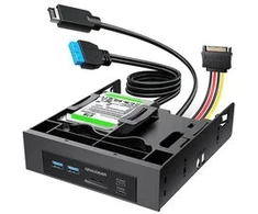 GRAUGEAR USB-HUB+Kartenleser Frontpanel m. 2,5" SSD Rahmen
