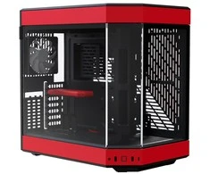 Hyte Y60 Midi Tower, Tempered Glass - juodos spalvos/raudonos spalvos