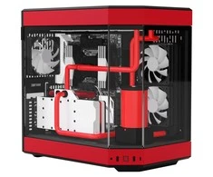 Hyte Y60 Midi Tower, Tempered Glass - juodos spalvos/raudonos spalvos