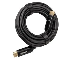 InLine Cable ® DisplayPort 1.4 AOC kabelis aktyvus, 8K4K, juodas, auksinis, 40 m