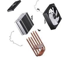 Jonsbo CR-1300 EVO CPU cooler, 90 mm – juodas, RGB