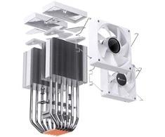 Jonsbo CR-1400 DV2 CPU Kühler – 2 x 92mm, baltos spalvos