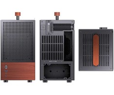 Jonsbo T6 kompiuterio korpusas, Mini-Tower, Mini-ITX, grūdintas stiklas, mediena – Juodas