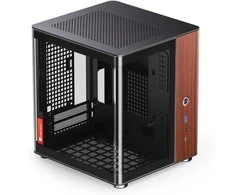 Jonsbo TK-0 PC kompiuterio korpusas, Mini-Tower, Mini-ITX, Tempered Glass, Holz – juodos spalvos
