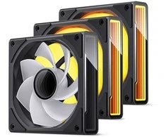 Jonsbo ZK-120BR ARGB Reverse Blade PWM korpuso ventiliatorius, 120mm, 3er-Pack – juodos spalvos