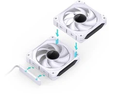 Jonsbo ZL-120W PWM ARGB korpuso ventiliatorius 3er Pack, – 120mm, baltos spalvos