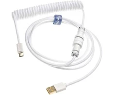 Klaviatūra Ducky Coiled Cable susuktas klaviatūros laidas – Baltas Edition