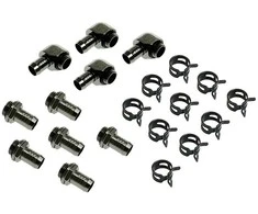 King Kits Wasseranschluss-Set Fitting 10mm gerade/gewinkelt - juodas