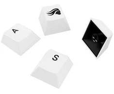 Klaviatūra Glorious GPBT Basics Keycaps, ANSI išdėstymas US, PBT, Dye-Sub – Classic Baltas