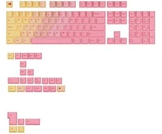 Klaviatūra Glorious GPBT Gradient Keycaps, ANSI išdėstymas US, PBT, Dye-Sub – Grapefruit