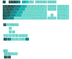 Klaviatūra Glorious GPBT Gradient Keycaps, ANSI išdėstymas (US), PBT, Dye-Sub – Rainforest