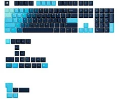 Klaviatūra Glorious GPBT Gradient Keycaps, ANSI išdėstymas US, PBT, Dye-Sub – Celestial Ice