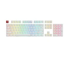 Pakaitiniai klaviatūros klavišai Glorious Aura Keycaps - 105vnt, ANSI, US išdėstymas, Balti