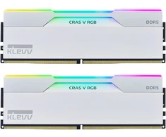 KLEVV CRAS V RGB DDR5-6400 RAM, CL32, XMP 3.0 ir EXPO – 64 GB dviejų modulių rinkinys, balta