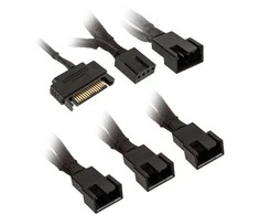 Kolink 1-4 PWM Fan Splitter Cable – 35 cm, braided, juodas