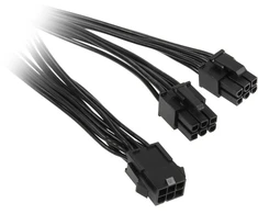 Kolink Adapteris 6-Pin-PCIe to 2x 6-Pin-PCIe-Stecker, juodos spalvos, 15cm