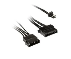 Kolink 3-Pin Fan Power to 2x 4-Pin Molex Adapteris – 245mm, juodas
