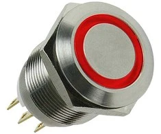 Lamptron Vandalism Switch 19mm – Silverline – red