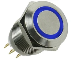 Lamptron vandalizmo mygtukas / jungiklis 16mm - Silverline - mėlyna