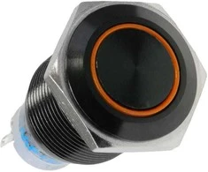 „Lamptron“ vandalams atsparus jungiklis 16 mm, „Blackline“ – oranžinis