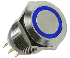 Lamptron vandalizmo mygtukas / jungiklis 16mm - Silverline - mėlyna