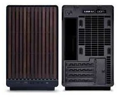 Lian Li DAN Cases A3-mATX - Walnuss, juodas + 3x UNI FAN SL-INF 120 ARGB Reverse Blade Lüfter + 1x Standard PWM Lüfter - 120mm (Inkl. Controller)