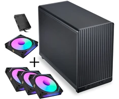 Lian Li DAN Cases A3-mATX - juodas + 3x UNI FAN SL-INF 120 ARGB reverse blade fans + 1x standard PWM fan - 120mm