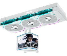 Lian Li HydroShift II OLED Curved 360 UNI FAN TL AiO Vanduo Cooling, 360 mm, OLED Ekranas, TL-FLEX Fans &amp; Baltas