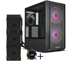 Lian Li LANCOOL 216 kompiuterio korpuso rinkinys + HYDROSHIFT II LCD-C 360TL AiO - juodas