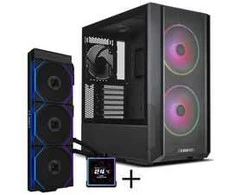 Lian Li LANCOOL 216 PC-Gehäuse Bundle + HYDROSHIFT II LCD-S 360TL AiO + - juodas