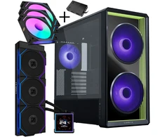 Lian Li LANCOOL 217 INF PC Case Bundle + HydroShift II LCD-S 360TL AIO + 3x UNI FAN SL-INF 120 Reverse Blade Fans - Juodas