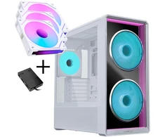 Lian Li LANCOOL 217 INF PC Case Bundle + 3x UNI FAN SL-INF 120 Reverse Blade Fans - Baltas