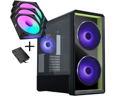 Lian Li LANCOOL 217 INF PC Case Bundle + 3x UNI FAN SL-INF 120 Reverse Blade Fans - Juodas