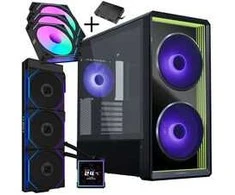 Lian Li LANCOOL 217 INF PC-Gehäuse Bundle + HydroShift II LCD-S 360TL AIO + 3x UNI FAN SL-INF 120 Reverse Blade Lüfter - juodas